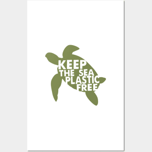 Keep The Sea Plastic Free Turtle Environmental Posters and Art